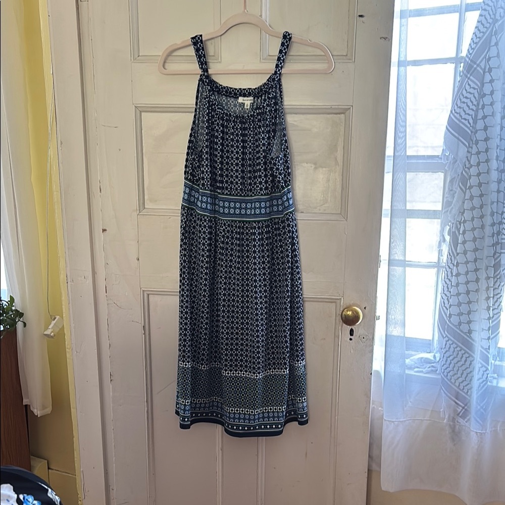 Elegant Blue Patterned Dress